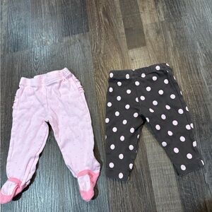 0-3 baby girl pants bundle